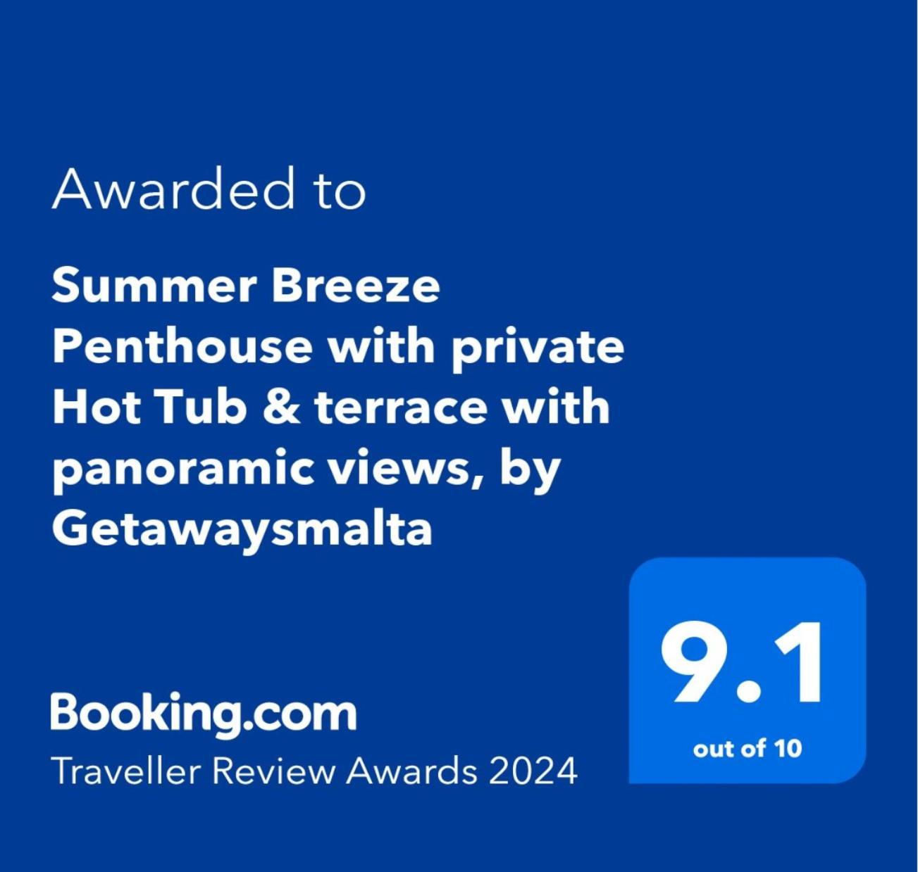Summer Breeze Penthouse With Private Hot Tub & Terrace With Panoramic Views, By Getawaysmalta Mellieħa Eksteriør billede